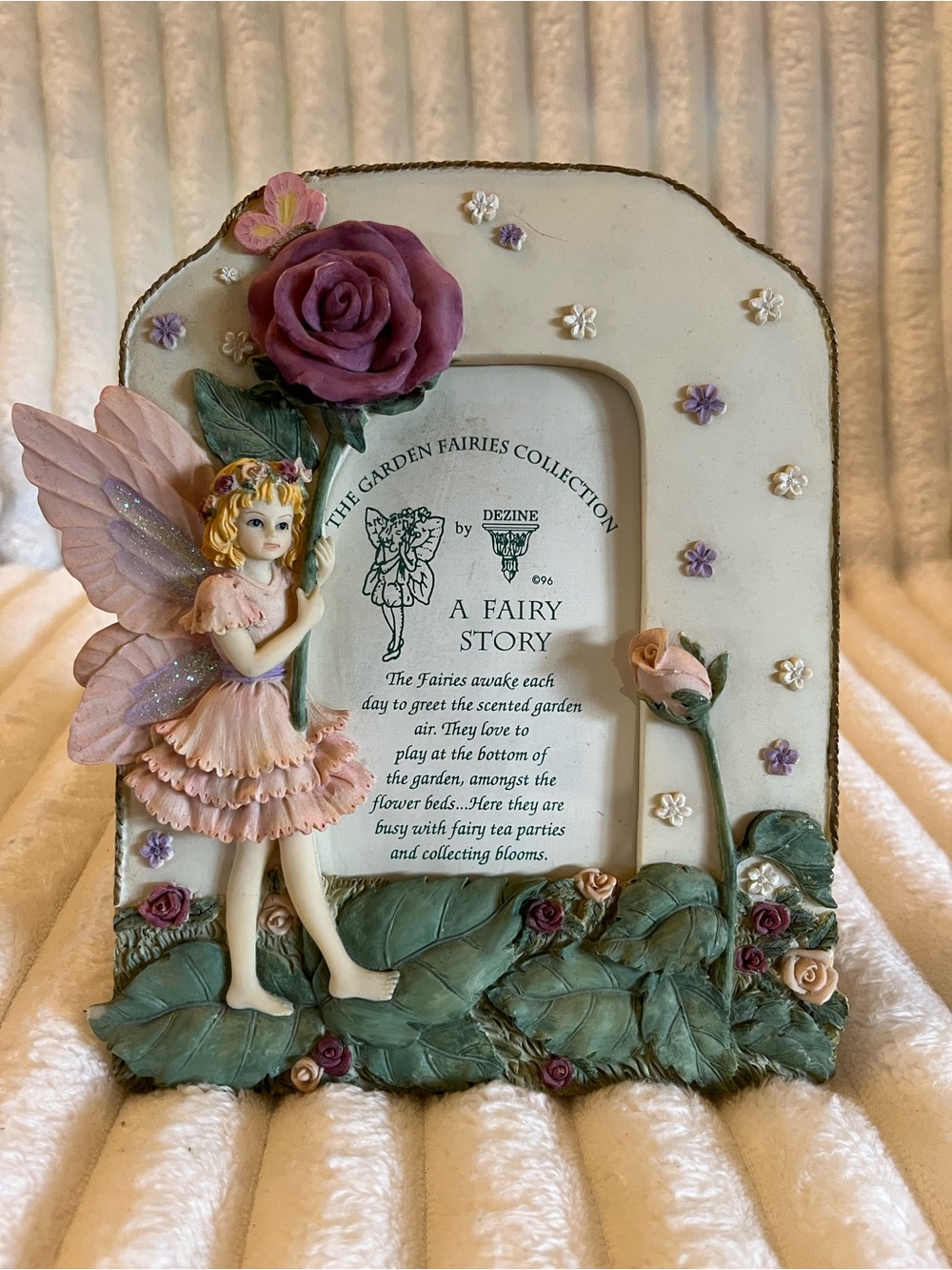 A Fairy Story in Decorative Photo Frame. Flowers, fairy and glitter.
